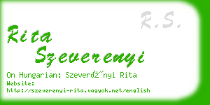 rita szeverenyi business card